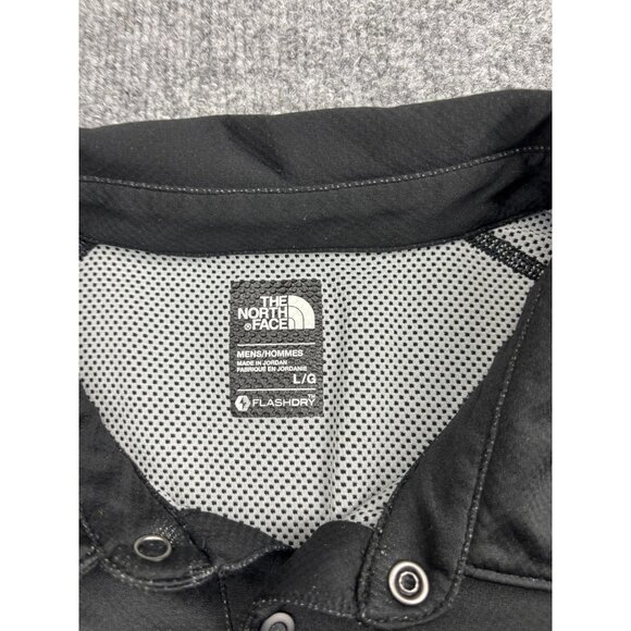 The North Face Polo Shirt Mens Large Black FlashDry Performance Golf Activewear - Picture 2 of 6